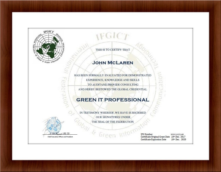 Green IT certification ICT