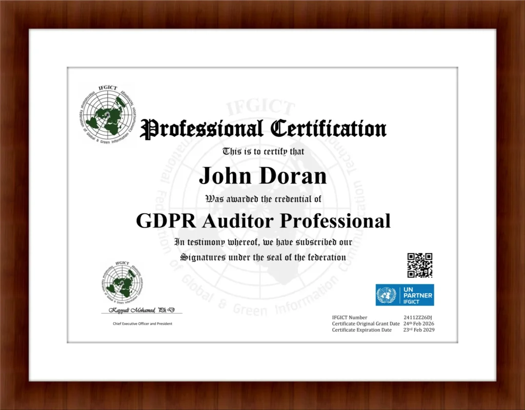 GDPR Auditor Certification