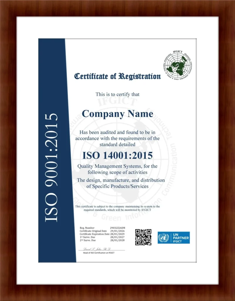 ISO 14001:2015 by IFGICT as a Certification Body