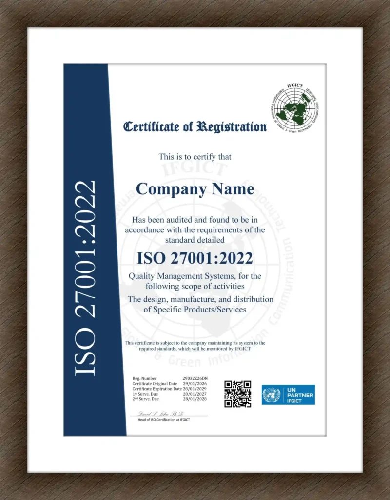 ISO 27001:2022 by IFGICT as a Certification Body
