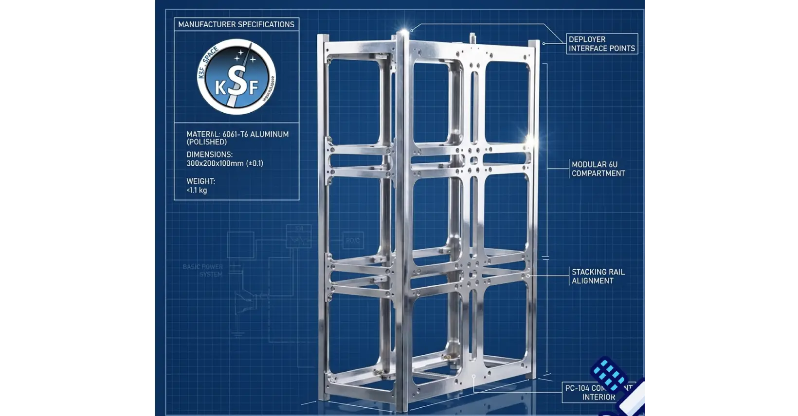6u chassis frame cubesat nanosatellite structure